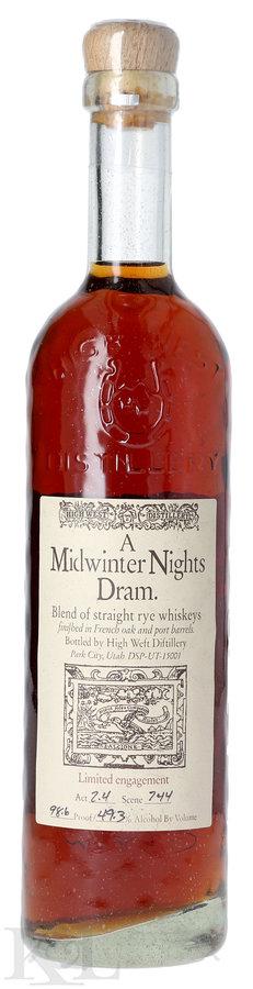 High West "A Midwinter Nights Dram Act 2.4, Scene 744" Limited Edition Utah Rye Whiskey