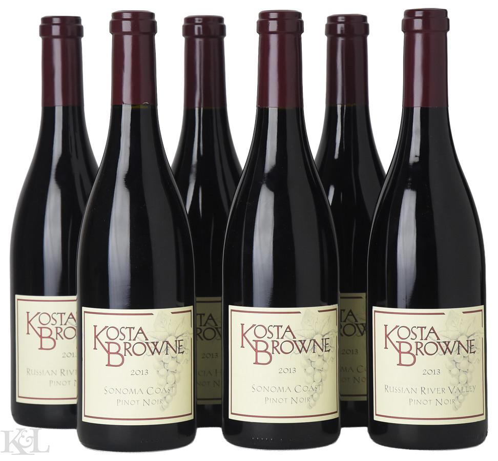 2013 Kosta Browne Russian River Valley, Santa Lucia Highlands & Sonoma Coast Pinot Noir 6-Bottle Tasting Lot