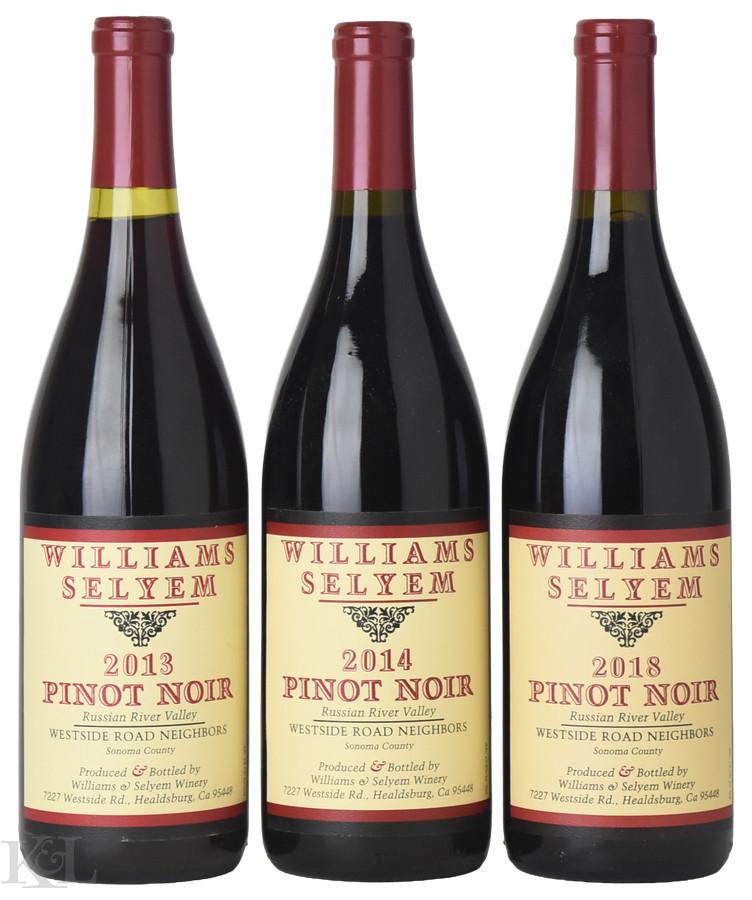 2013, 2014, 2018 Williams Selyem "Westside Road Neighbors" Russian River Valley Pinot Noir
