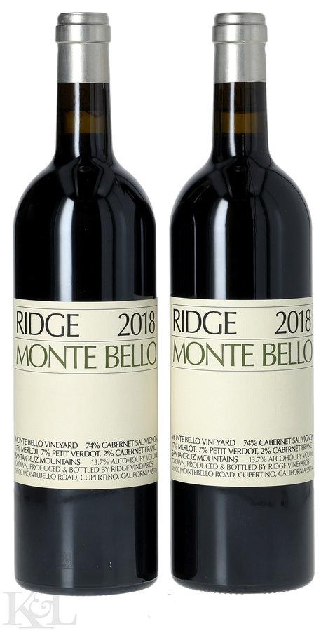 2018 Ridge Vineyards "Monte Bello" Santa Cruz Mountains Cabernet Sauvignon
