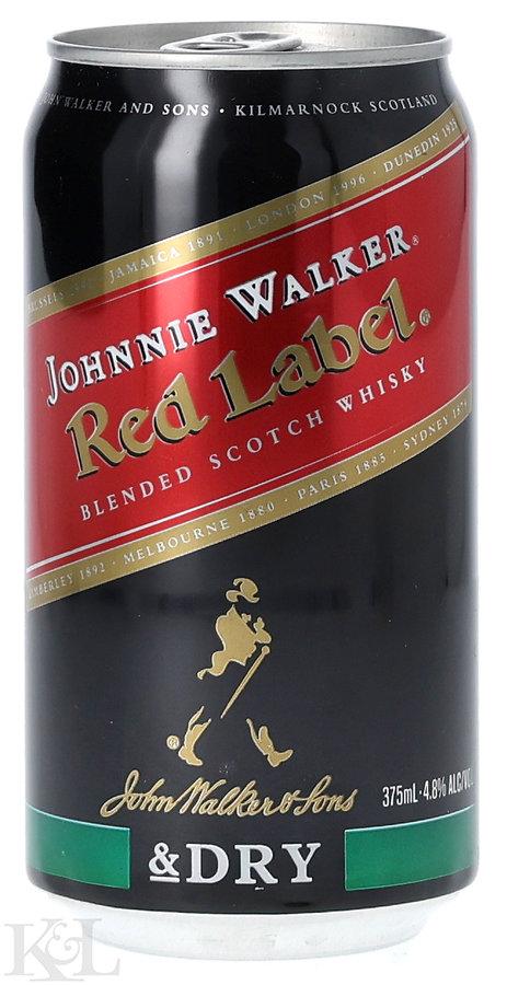 Johnnie Walker Red Label Blended Scotch Whisky & Dry - Can (4.8%) (375ml)