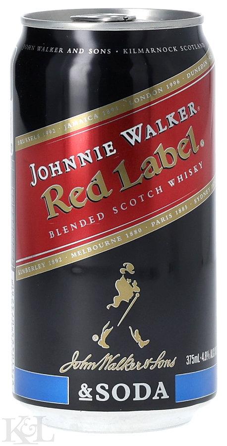 Johnnie Walker Red Label Blended Scotch Whisky & Soda - Can (4.8%) (375ml)