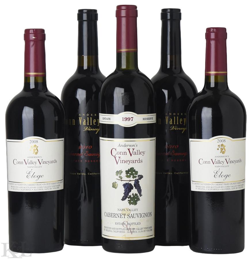 1997, 2008, 2010 Anderson's Conn Valley "Estate Reserve"  Cabernet Sauvignon & "Éloge" Napa Valley Bordeaux Blend Tasting Lot