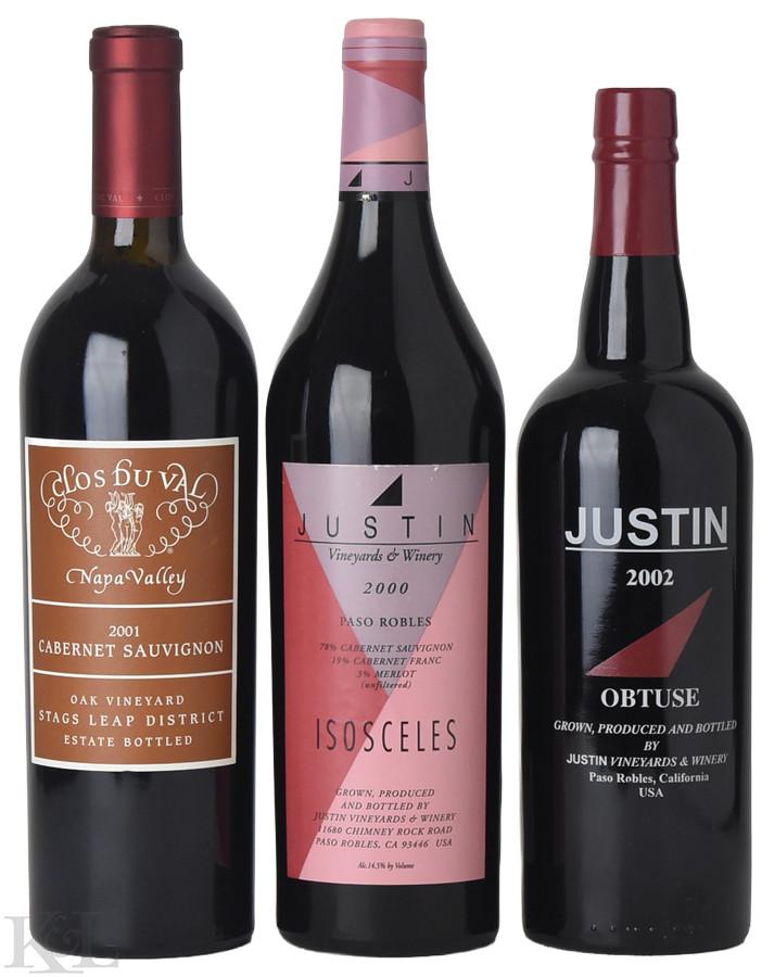 2000, 2001, 2002 California Bordeau mixed Red Tasting Lot