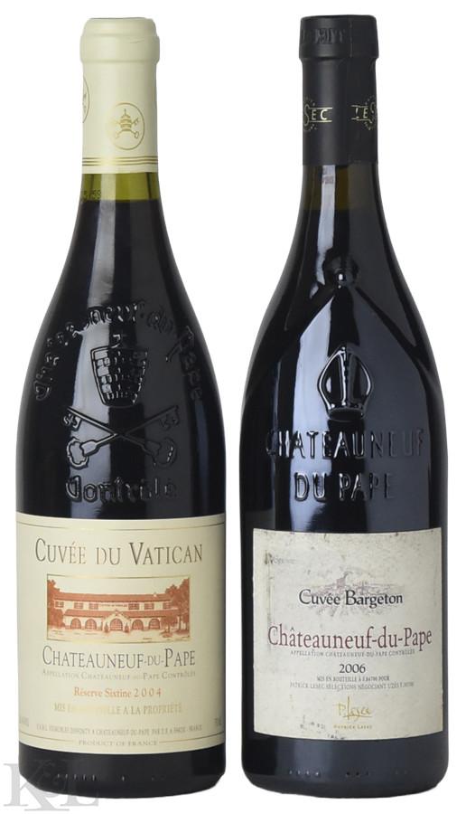 2004 & 2006 Cuvée du Vatican "Réserve Sixtine" & Patrick Lesec "Cuvée Bargeton" Châteauneuf-du-Pape Tasting Lot
