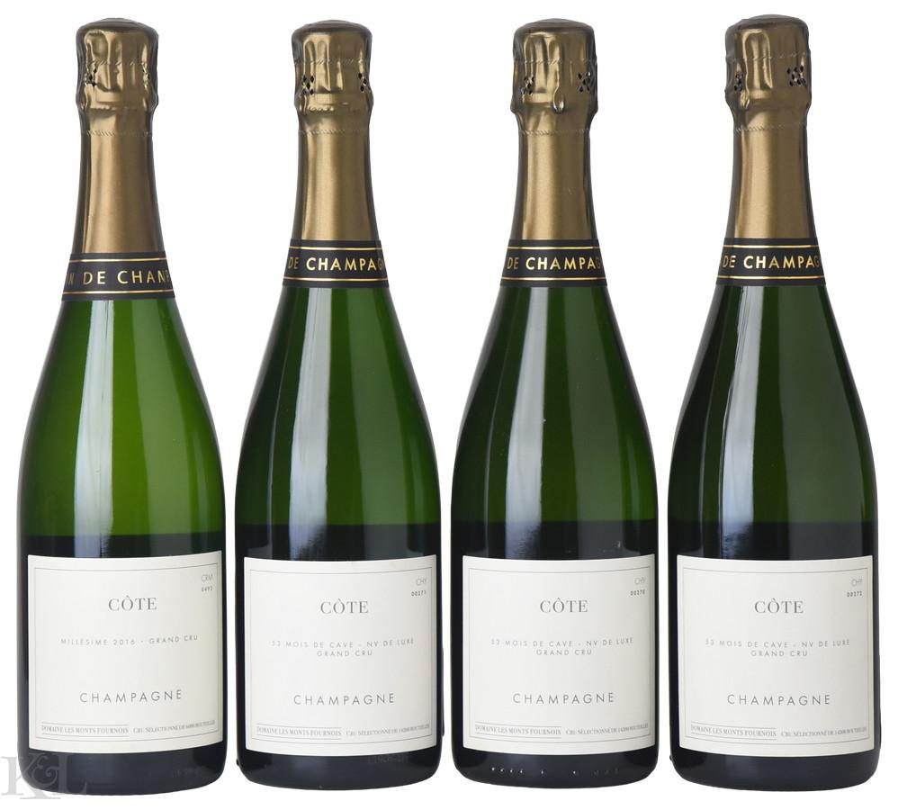 NV & 2016 Domaine Les Monts Fournois "Cote-53 Mois de Cave" Blanc de Blancs Grand Cru & "Cote" Blanc de Blancs Grand Cru Champagne Tasting Lot