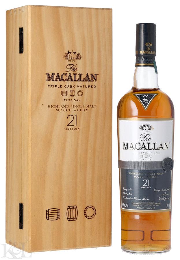 NV Macallan 21 Year Old "Fine Oak Triple Cask Matured" Highland Single Malt Scotch Whisky