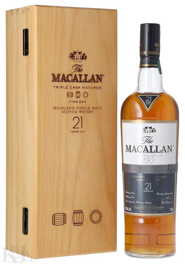 NV Macallan 21 Year Old "Fine Oak Triple Cask Matured" Highland Single Malt Scotch Whisky