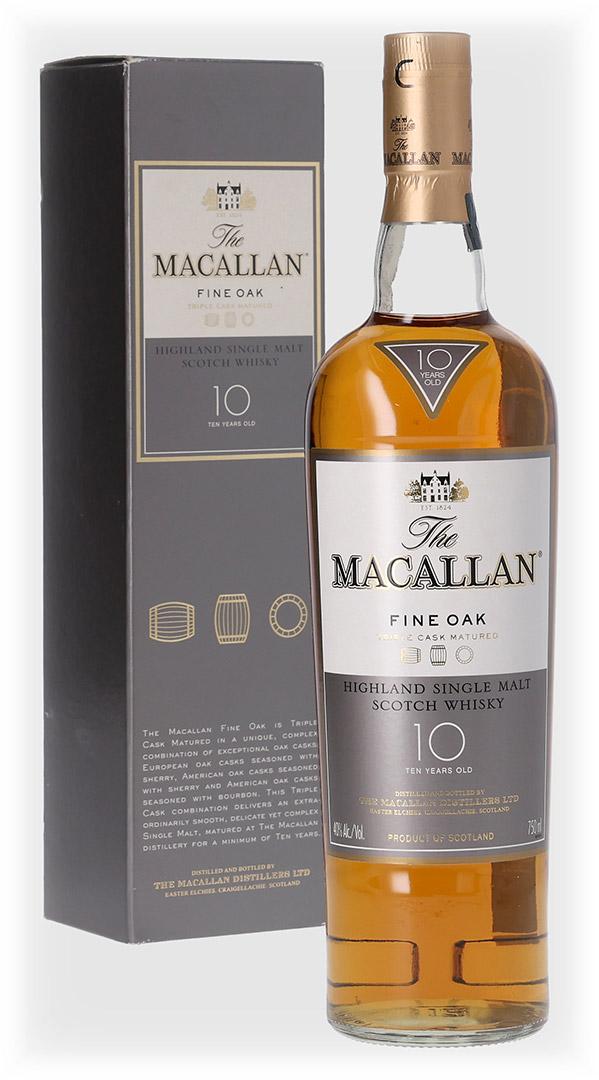 Macallan 10 Year Old "Fine Oak" Highland Single Malt Scotch Whisky