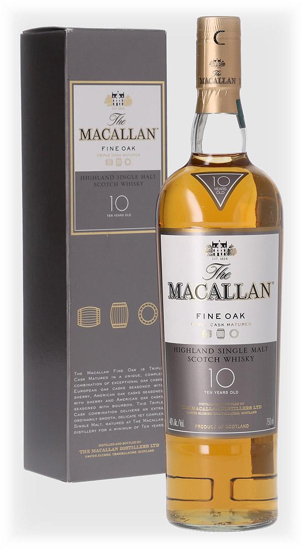 Macallan 10 Year Old "Fine Oak" Highland Single Malt Scotch Whisky