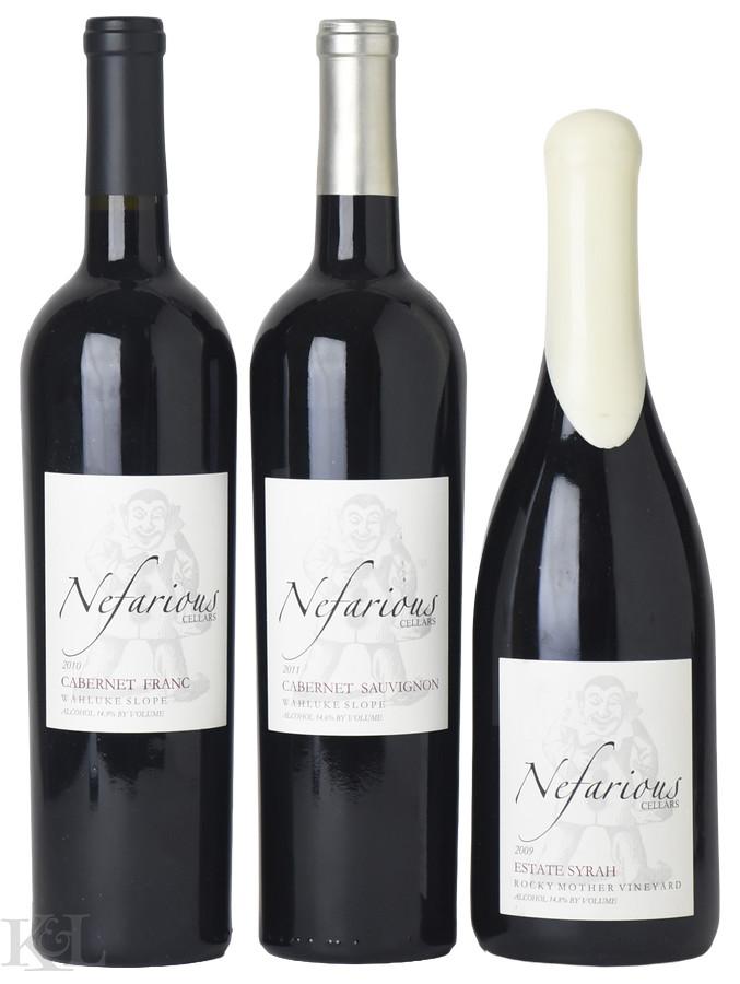 2009, 2010, 2011 Nefarious Cellars Estate Syrah, Cabernet Franc & Cabernet Sauvignon, Wahluke Slope – Tasting Lot