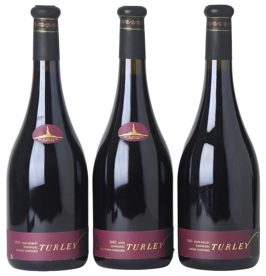 2002 Turley "Dogtown", "Hayne Vineyard Vineyard" & "Pesenti" Zinfandel Horizontal