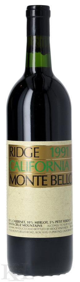 1991 Ridge Vineyards "Monte Bello" Santa Cruz Mountains Cabernet Sauvignon