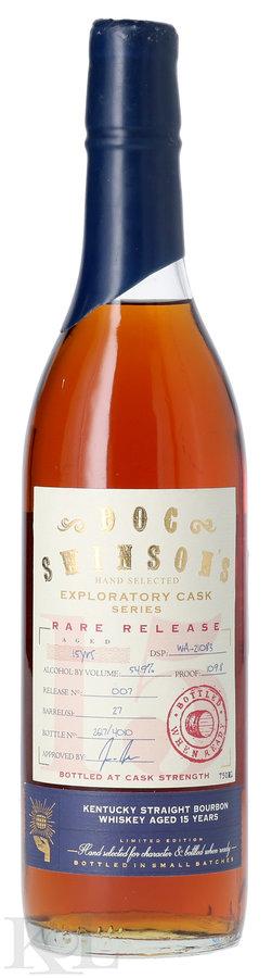 Doc Swinson's 15 Year Old "Rare Release Batch #7" K&L Exclusive Exploratory Cask Series Nonchillfiltered Small Batch Cask Strength Kentucky Straight Bourbon Whiskey (750ml)