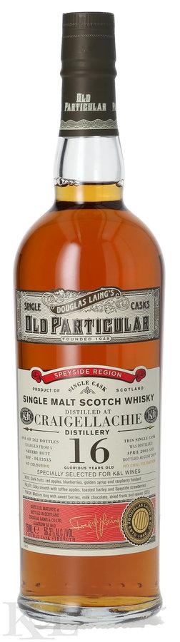 2003 Craigellachie 16 Year Old "Old Particular - K&L Exclusive" Single Sherry Butt Cask Strength Speyside Single Malt Scotch Whisky