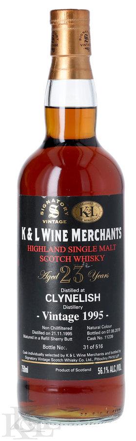 1995 Clynelish 23 Year Old "Signatory Vintage Black Label" K&L Exclusive Single 2nd Fill Sherry Butt #11239 Cask Strength Single Malt Scotch Whisky