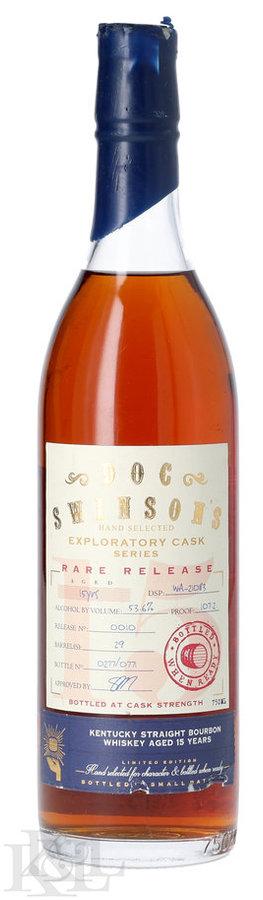 NV Doc Swinson's 15 Year Old "Rare Release" Batch #10 Exploratory Cask Series Nonchillfiltered Small Batch Cask Strength Kentucky Straight Bourbon Whiskey