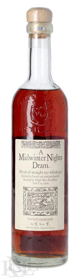 2016 High West "A Midwinter Nights Dram Act 4 Scene 4" Limited Edition Utah Straight Rye Whiskey