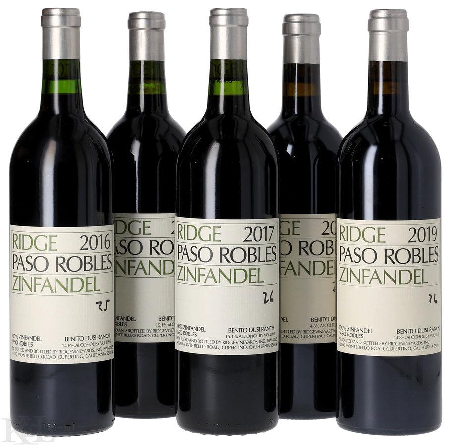 2016, 2017, 2019 Ridge Vineyards Paso Robles Zinfandel