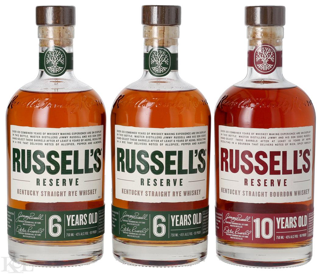 2024 & NV Russell's Reserve Kentucky Whiskey Horizontal (LL/ME20 Bourbon & 2 Ryes)