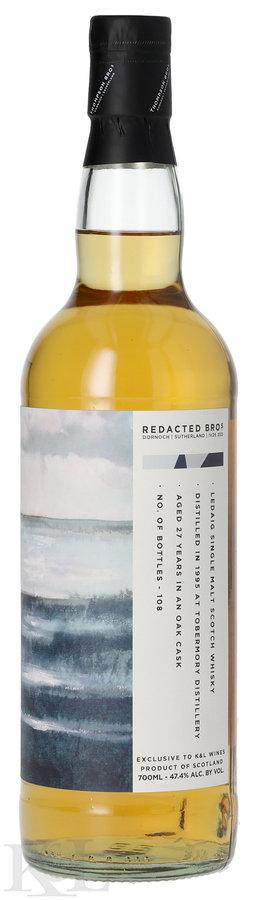 1995 Ledaig (Unpeated) 27 Year Old "Redacted Bros." (Thompson/Dornoch) Single Refill Hogshead Cask Strength Isle of Mull Single Malt Scotch Whisky (700ml)