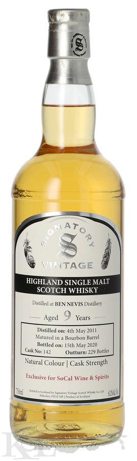 2011 Ben Nevis 9 Year Old "Signatory Vintage" Cask Strength Highland Single Malt Scotch Whisky - Private Barrel