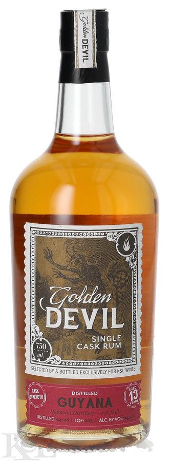 Diamond Estate (Port Mourant) 13 Year Old  "Golden Devil" Single Wooden Pot Still Single Barrel Cask Strength Guyana Rum (750ml)