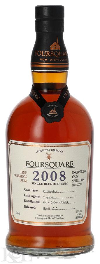 Foursquare Rum Distillery 12 Year Old "Mark XIII - 2008" Ex-Bourbon Cask" Exceptional Cask Selection Single Blended Barbados Rum