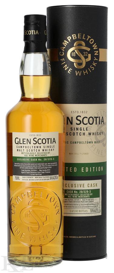 2013 Glen Scotia 8 Year Old K&L Exclusive Cask #20/329-3 Demerara Rum Cask Finished Cask Strength Non Chill Filtered Campbeltown Single Malt Scotch Whisky (750ml)