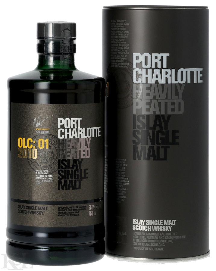 2010 Port Charlotte "OLC:01" Oloroso Sherry Hogshead Finished Cask Strength Heavily Peated Islay Single Malt Scotch Whisky