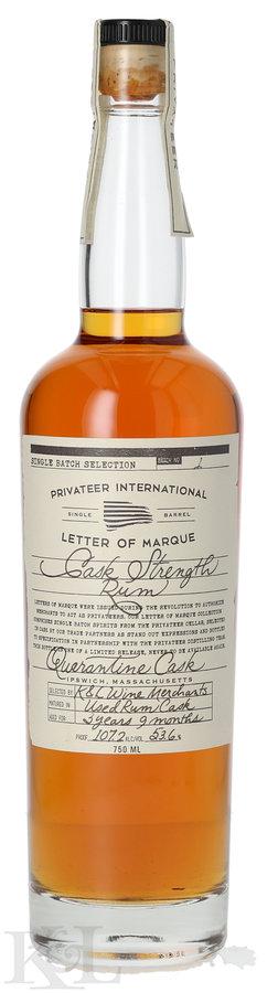 Privateer Rum "Letter of Marque Thick Distillation - Quarantine Cask" Barrel #P145 Single Barrel Cask Strength American Rum