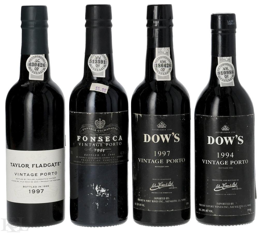 1994 & 1997 Dow's Vintage Port (375ml), Fonseca Vintage Port (375ml) & Taylor Vintage Port (375ml) Tasting Lot