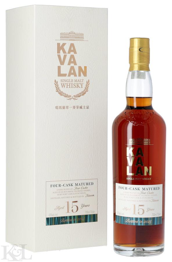 NV Kavalan 15 Year Old "Four-Cask Matured" 2025 Limited Release Single Malt Whisky (700ml)