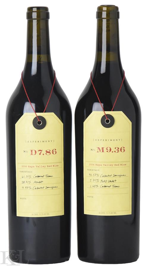 2006 Ovid "Experiment" Napa Valley Horizontal Tasting Lot — D7.86 Red Blend & M9.36 Bordeaux Blend