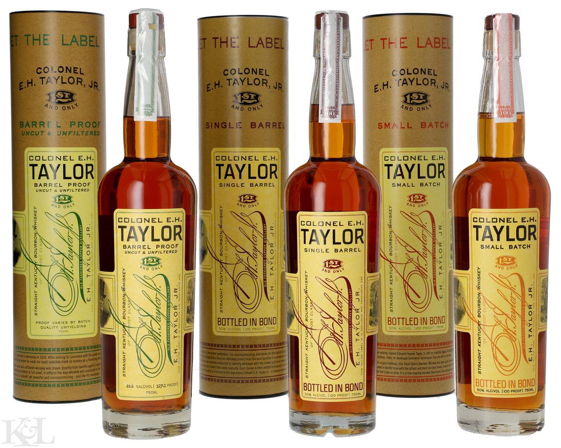 NV & 2025 Colonel E.H. Taylor Jr. Bottled in Bond Small Batch, Colonel E.H. Taylor Jr. Single Barrel & Colonel E.H. Taylor, Jr. "Barrel Proof - Batch 15" 127.2 Proof Kentucky Straight Bourbon Whiskey Tasting Lo