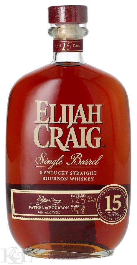 NV Elijah Craig 15 Year Old Single Barrel Kentucky Straight Bourbon Whiskey