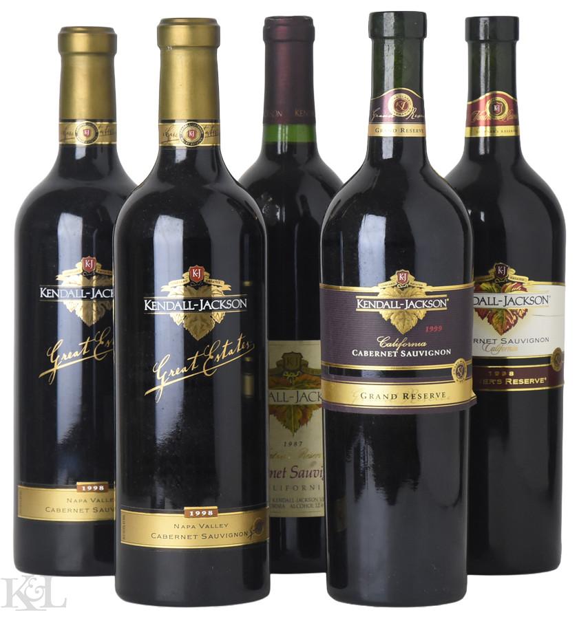 1987, 1998, 1999 Kendall-Jackson Cabernet Sauvignon Tasting Lot — "Vintner's Reserve" California, "Great Estates" Napa Valley & Grand Reserve