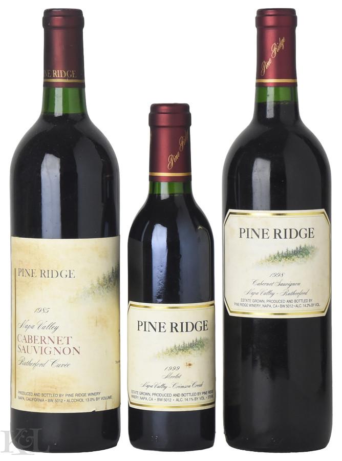 1985, 1998, 1999 Pine Ridge Napa Valley Tasting Lot — "Rutherford Cuvée" Cabernet Sauvignon, Cabernet Sauvignon & "Crimson Creek" Merlot (375ml)