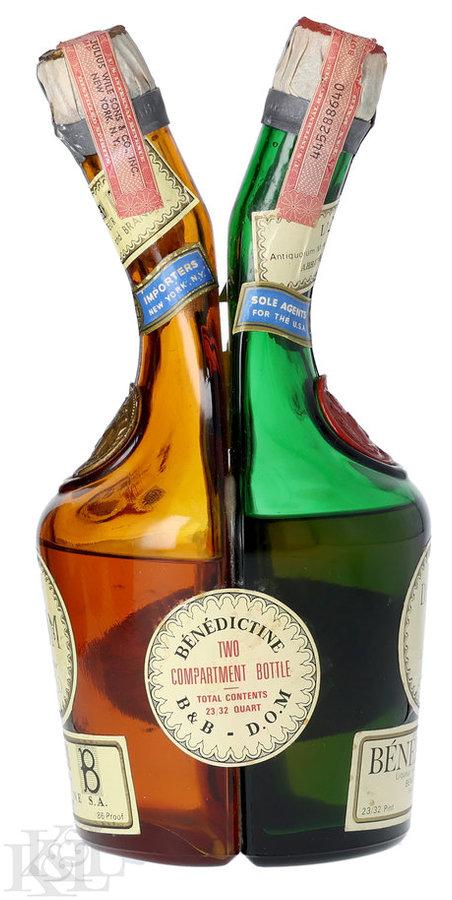 Benedictine and B&B 2-Compartment Bottle (23/32 Pint x 2) (1961-1977)