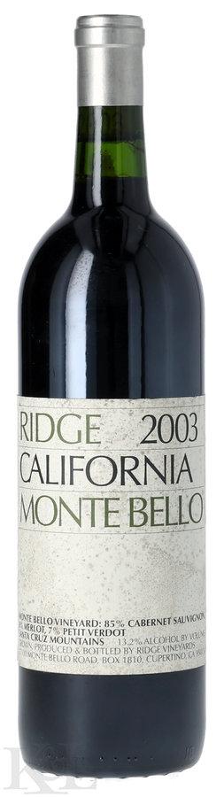 2003 Ridge Vineyards "Monte Bello" Santa Cruz Mountains Cabernet Sauvignon