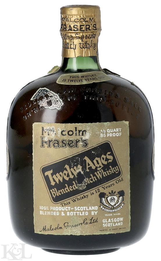 Malcolm Fraser’s 12 Year Old "Twelve Ages" Blended Scotch Whisky (4/5 Quart) (1940s Bottling)