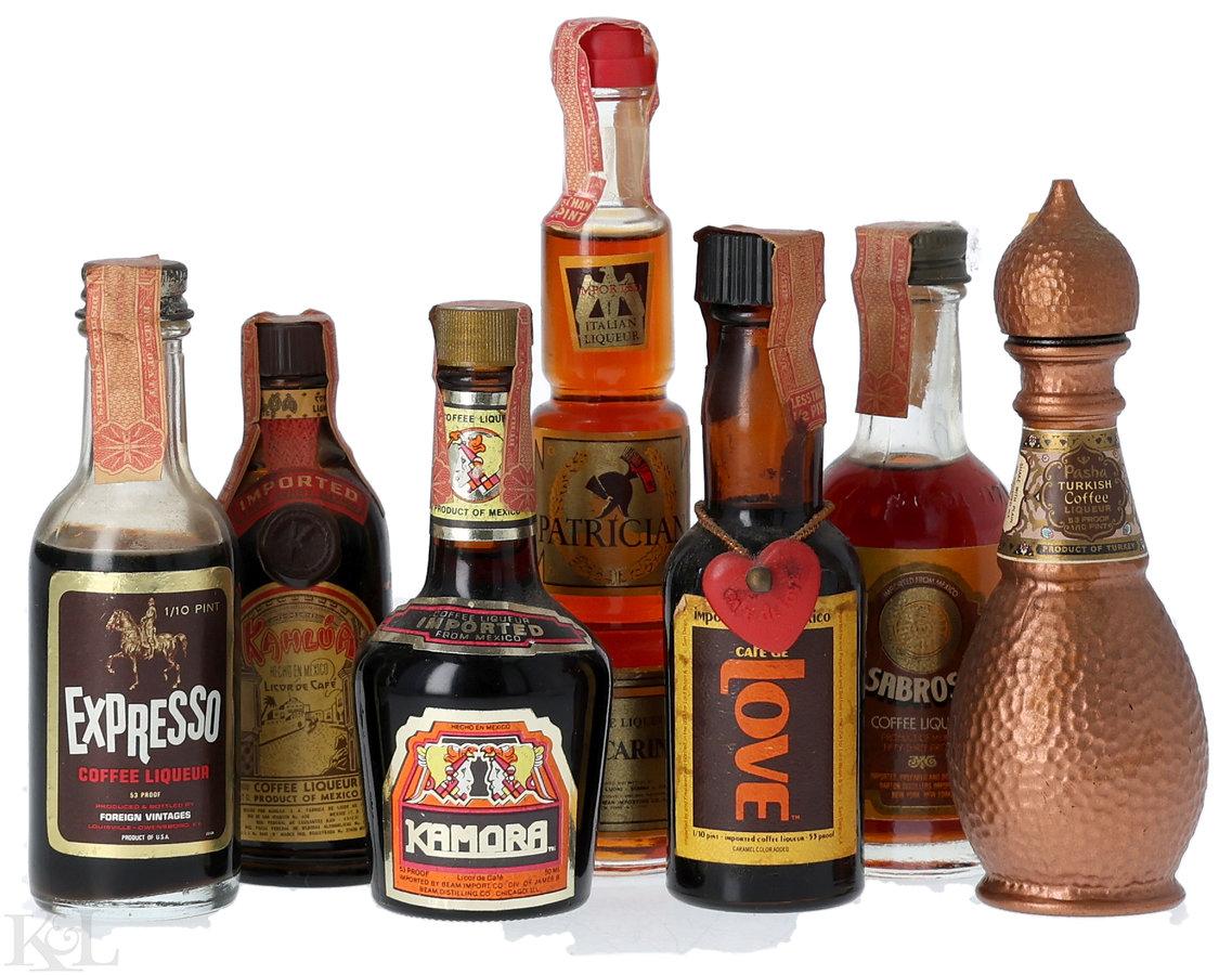NV Vintage Coffee Liqueur Mini Bottles (30ml-50ml) Horizontal