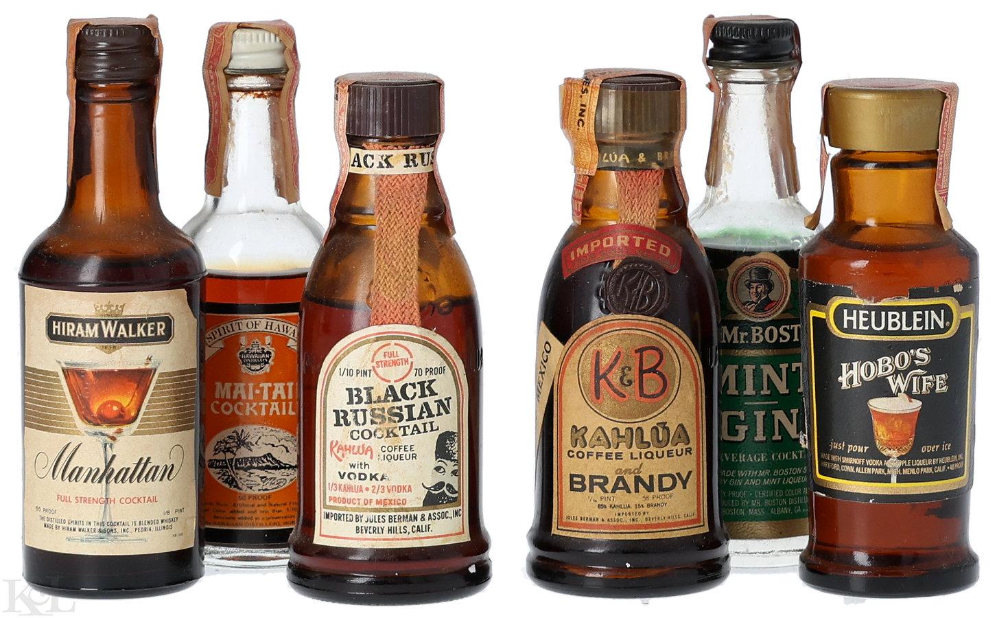 NV Classic Cocktail Mini Bottles Collection (1/8-1/10 Pint - 1944-1985) Horizontal