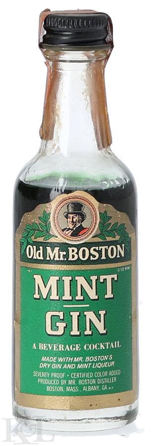 Old Mr. Boston Mint Gin Beverage Cocktail Mini (1/10 Pint) (1944-1960)