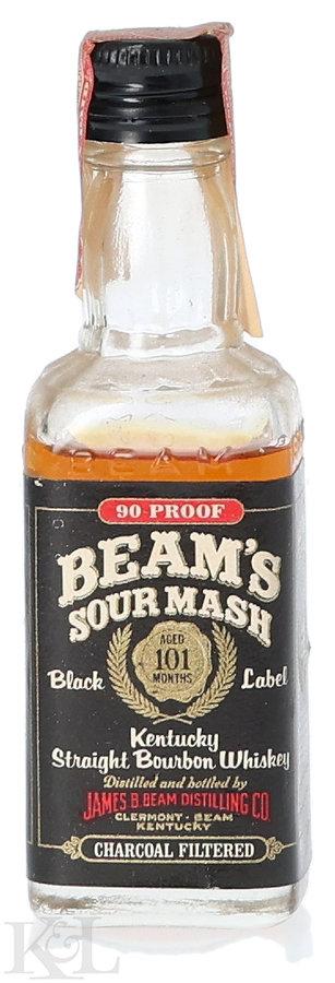 Jim Beam 101 Month Old "Beam's Black Label Sour Mash" Kentucky Straight Bourbon Whiskey Mini (1/10 Pint) (1983-1985)