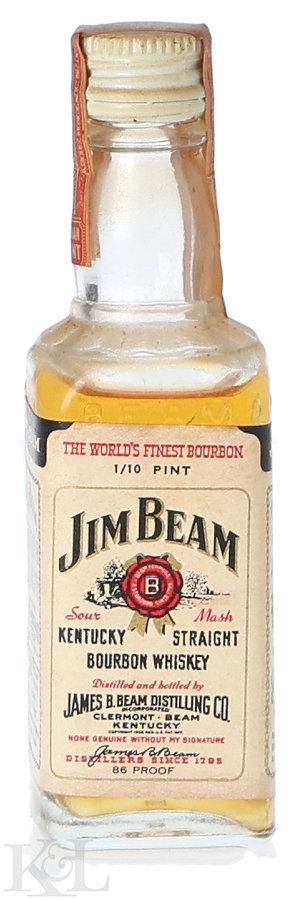 Jim Beam 4 Year Old Kentucky Straight Bourbon Whiskey Mini (1/10 Pint) (1944-1960)