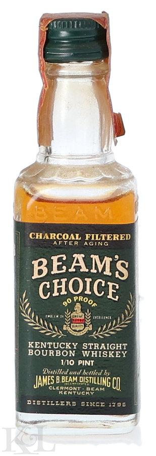 Jim Beam 8 Year Old "Beam's Choice - 90 Proof" Kentucky Straight Bourbon Whiskey Mini (1/10 Pint) (1944-1960)