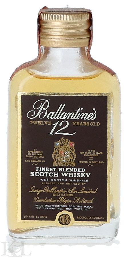Ballantine's 12 Year Od Blended Scotch Whisky Mini (1/10 Pint) (1944-1960)
