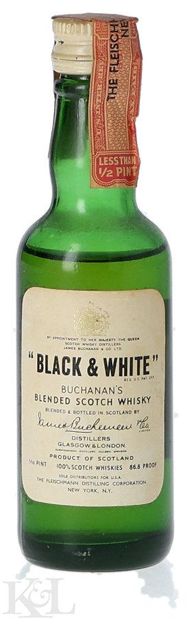 Buchanan's Black & White Blended Scotch Whisky Mini (1/10 Pint) (1944-1960)