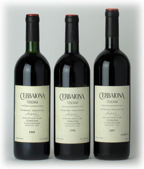 1995-1997 Cerbaiona (Molinari) Rosso di Montalcino Vertical